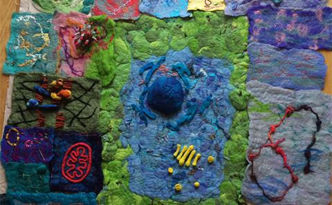 a section of the completed artwork