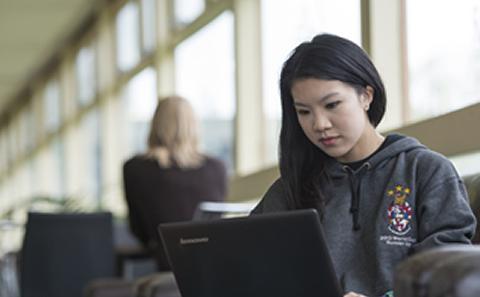 Student on a laptop