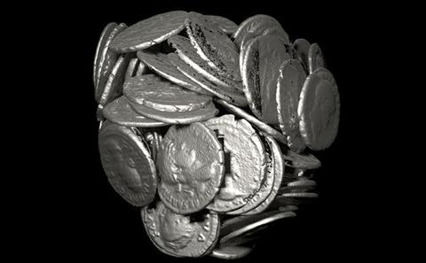 Virtual excavation of Roman coins