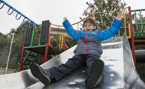 Child on a slide