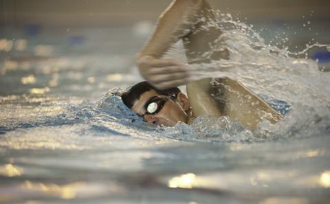 Swimmer in the University pool