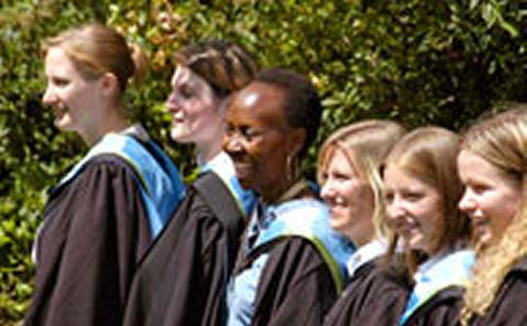 Students at graduation 