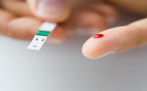 Blood test being taken for diabetes