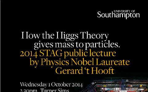 2014 STAG public lecture by Physics Nobel Laureate Gerard ‘t Hooft