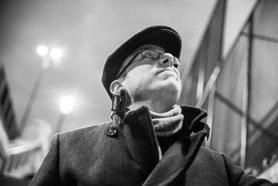 A black and white photo of Francesco Dimitri