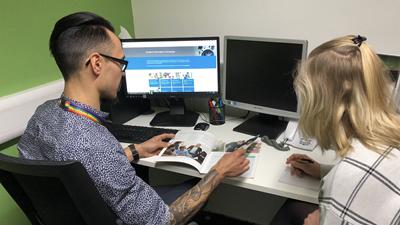 Student using the Careers & Employability Ask the Adviser Service