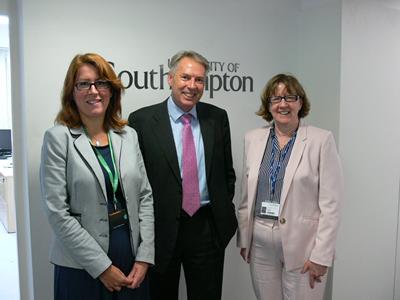 Professor Claire Foster, Vice-Chancellor Don Nutbeam and Doris Howell