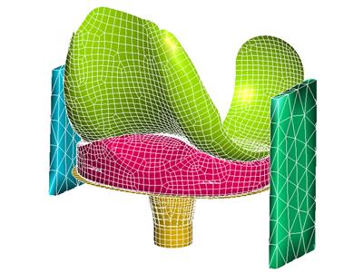 Computer simulation of a knee replacement