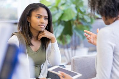 Student and practitioner talking