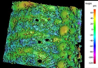 Fig 4 Surface roughness characterisation scan of additively manufactured heat exchanger