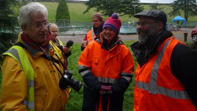 The MTU team, including Dr Muggleton, being interviewed by Adam Hart-Davis for Radio 4