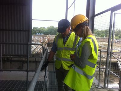 Dr Charlotte Veal visiting a Southern Water waste treatment works