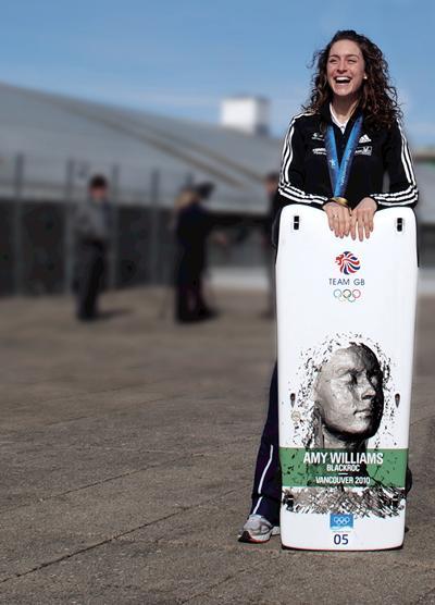 Amy Williams with her gold medal