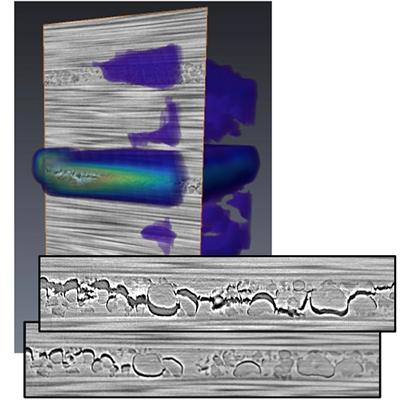 Failure processes may be monitored in microscopic detail as failure occurs, with precise 3D mapping of strains