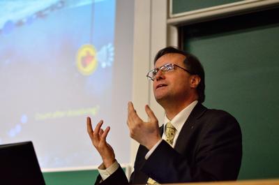 Professor Tim Leighton giving a talk