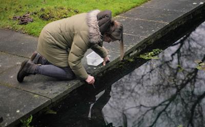 Anna collecting samples at WSA