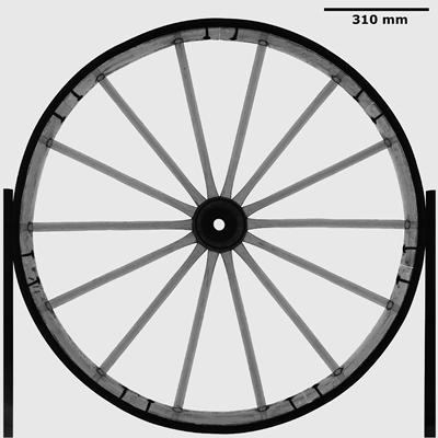Radiography study of a whole cart wheel