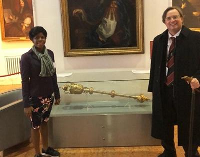 Magdalene Odikro and Prof Leighton at the Royal Society