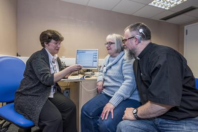 Dr Mary Grasmeder with Helen and Neil Richardson