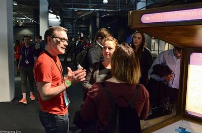 Tim Millar speaking to members of the public