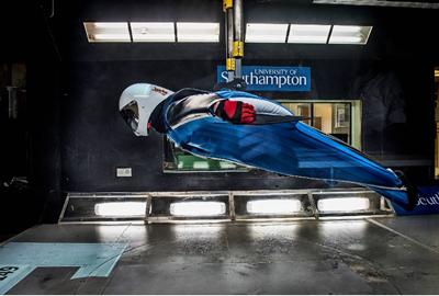 Fig 10 Students performing experimental wind tunnel tests with Dr. Grubisic