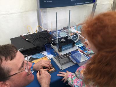 Professor Tim Leighton with exhibit