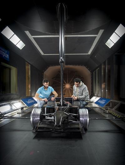 Testing race car aerodynamics in the R.J. Mitchell Wind Tunnel