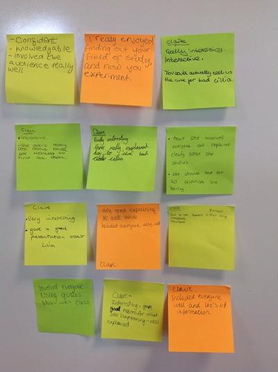 Feedback from students