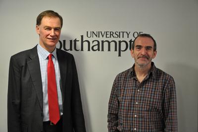 Professor Mark Spearing with Visiting Fellow Professor Jim Best