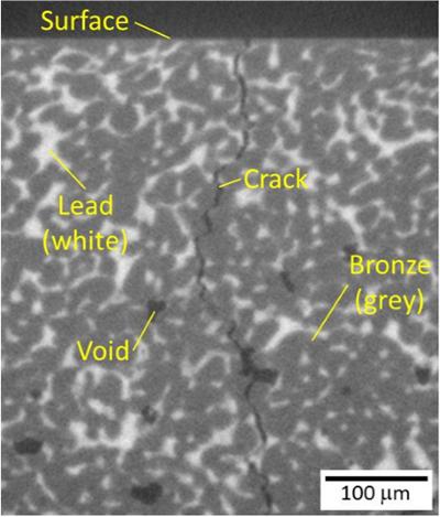 Figure 2 - µ-CT slice of a crack propagating through the interlayer