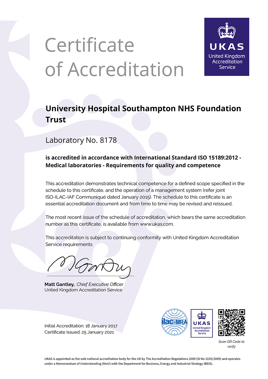 ISO-15819 accredited