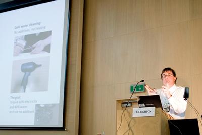 Prof Leighton giving a talk