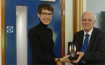 Dr Reimer receiving her award