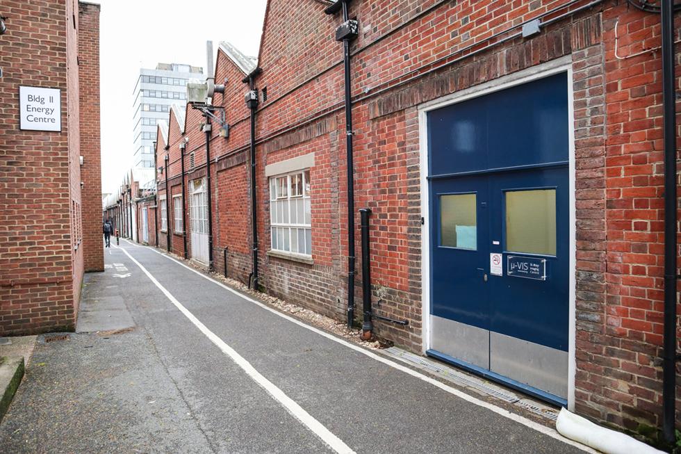 View of μ-VIS entrace at the rear of Eustice Building (B5) 