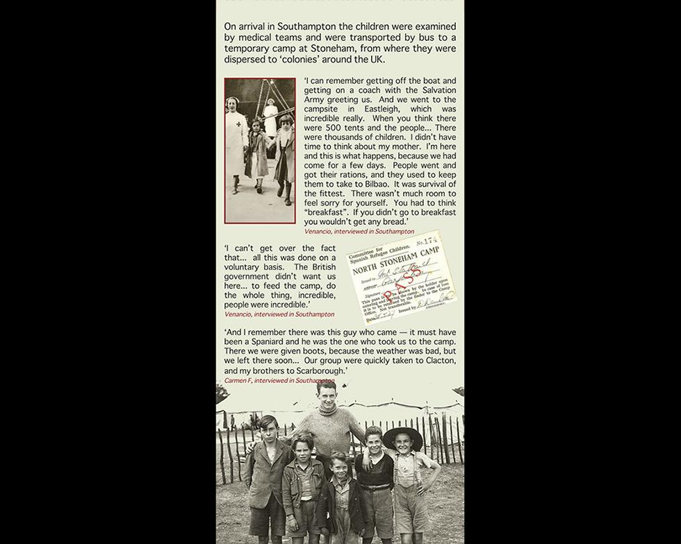 Arriving in Southampton and life at the Stoneham Camp