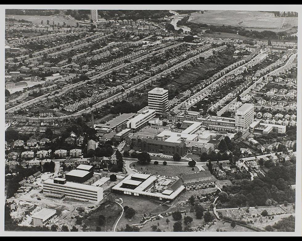 Development: Aerial view of Highfield campus, 1960s