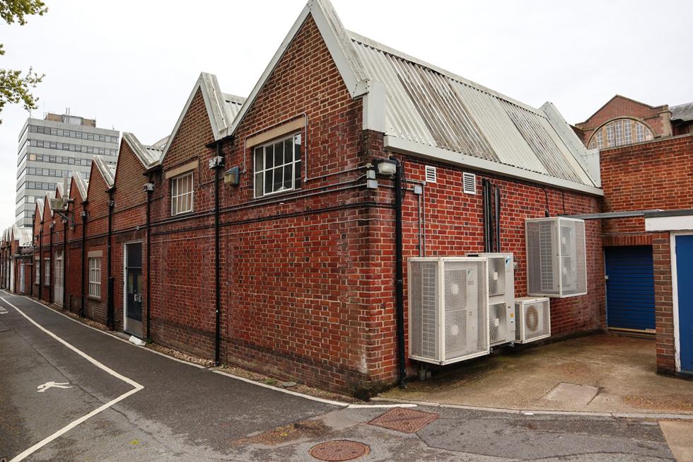 Rear view of Eustice Building (B5) - from Mitchell Wind Tunnel