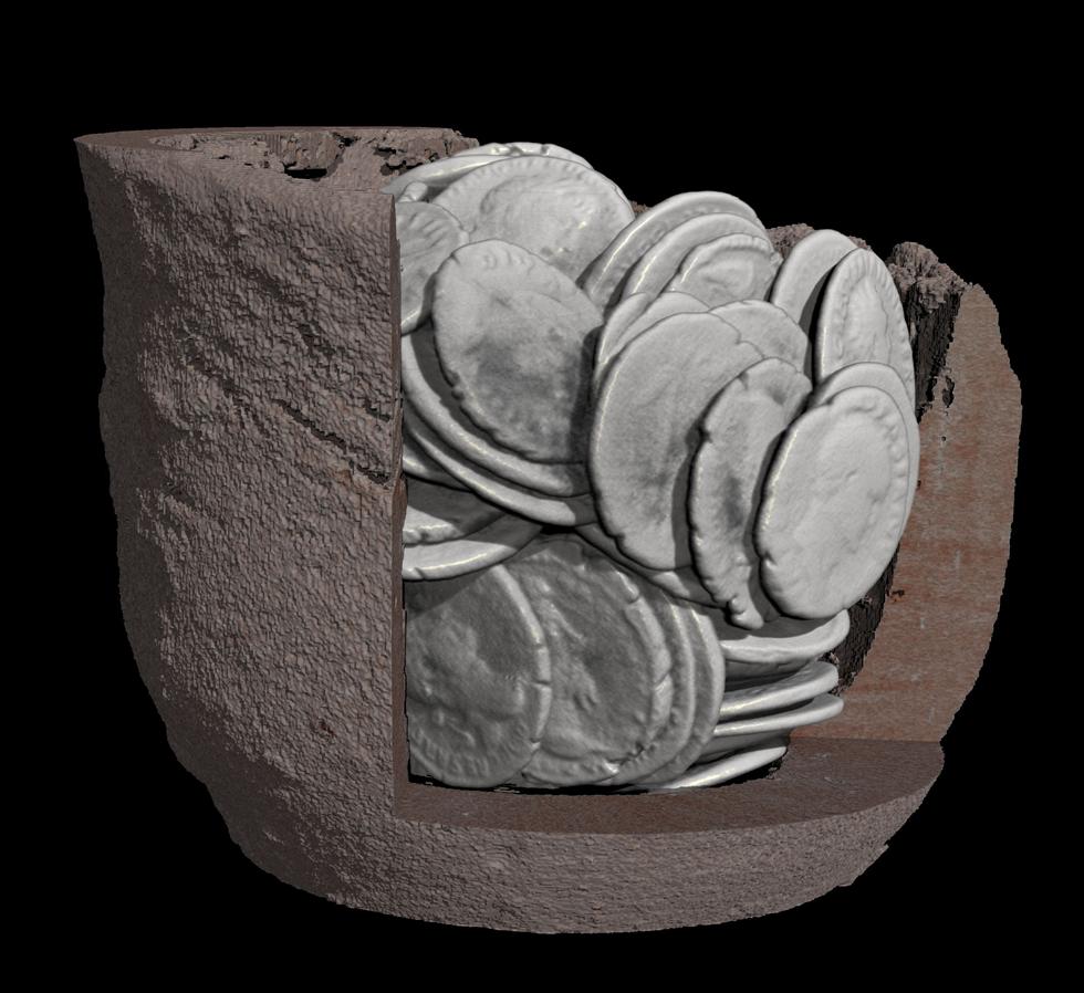 Figure 6 - Cutaway CT render showing the same pot