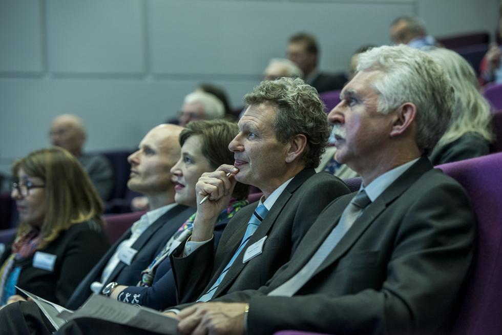 Panel members and audience