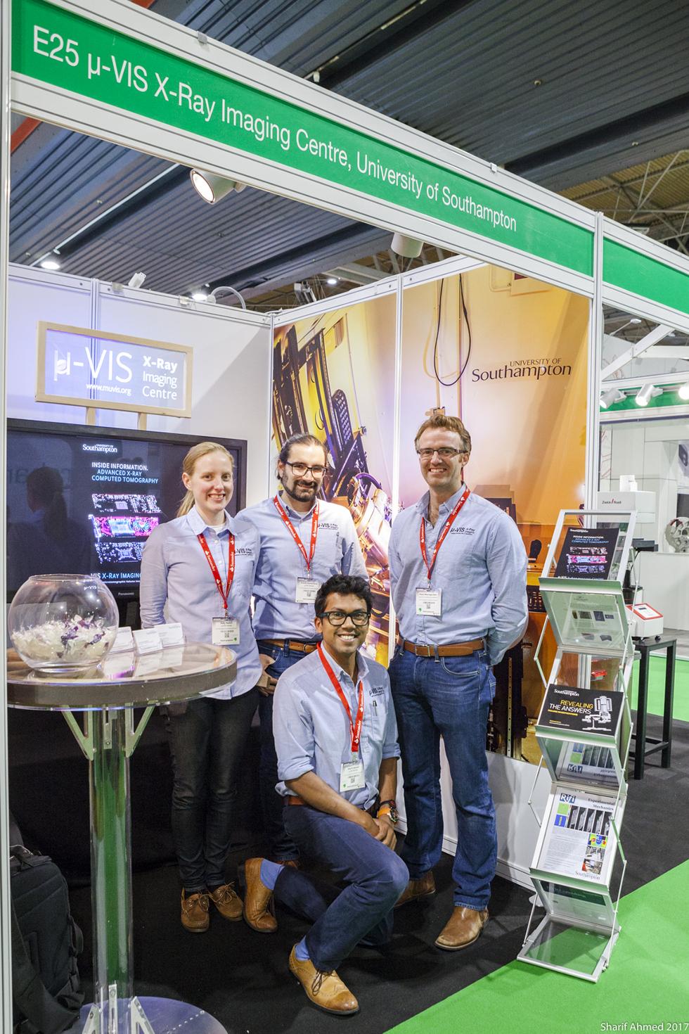 μ-VIS team: (left to right) Dr. K. Rankin, Dr. O. Katsamenis, Dr. M. Mavrogordato and Dr. S. Ahmed (kneeled)