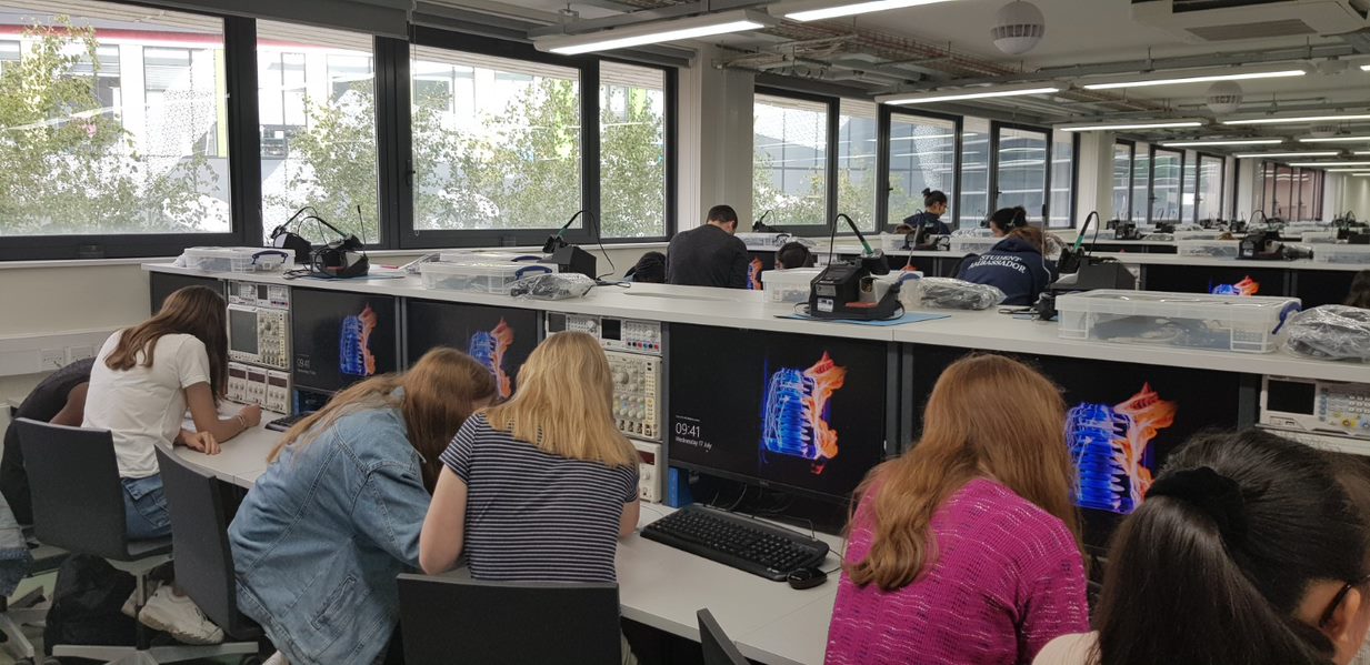 Students at computers