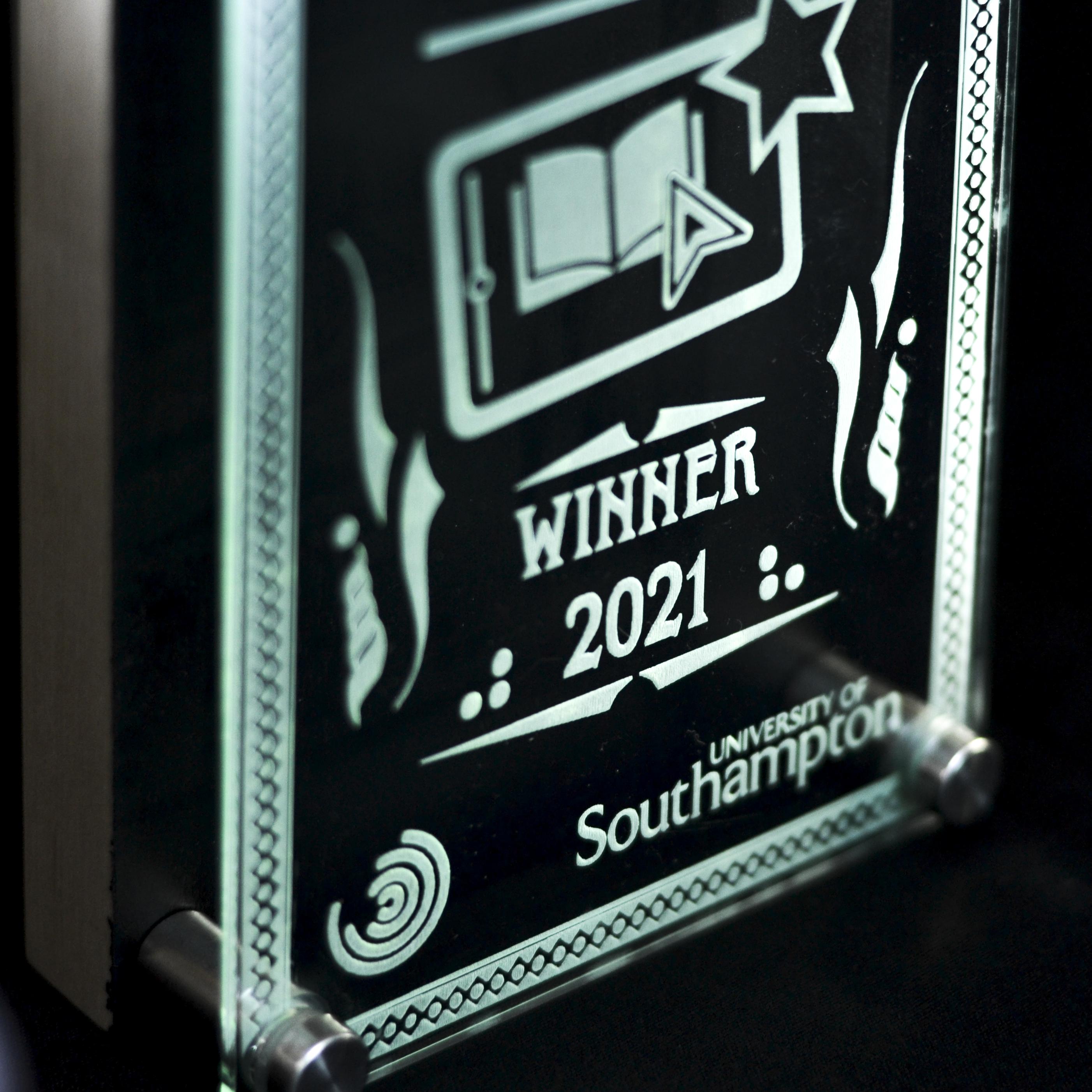 Excellence in VLE Awards trophy