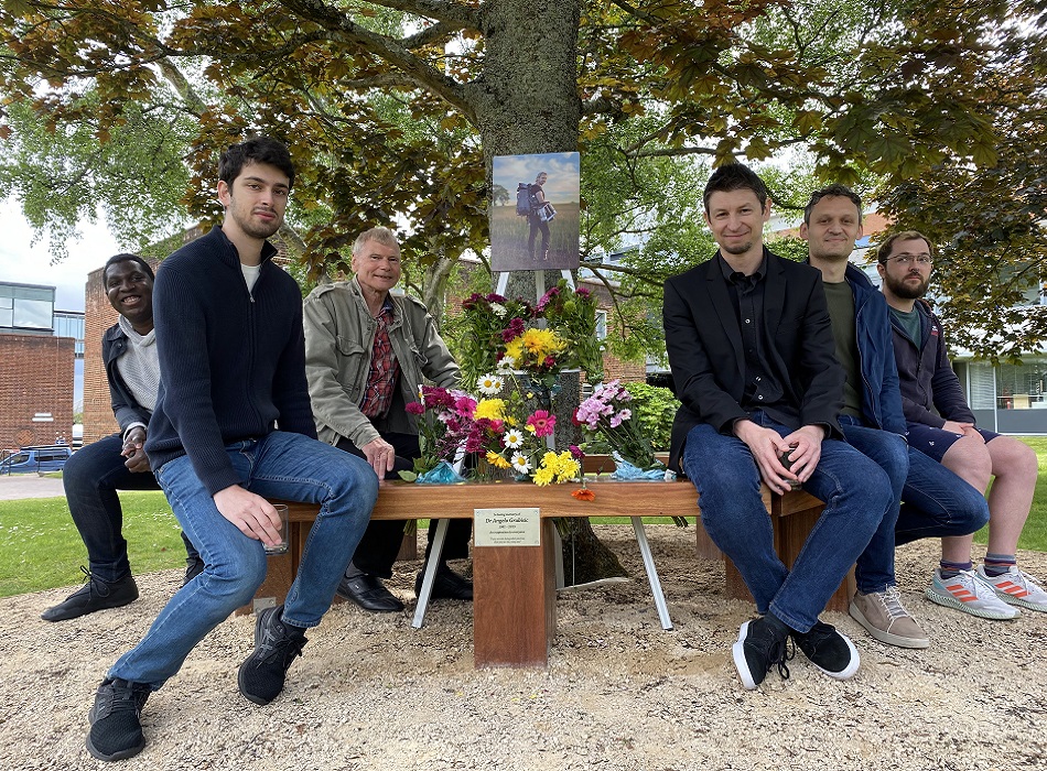 Memorial bench dedicated to Dr Angelo Grubisic