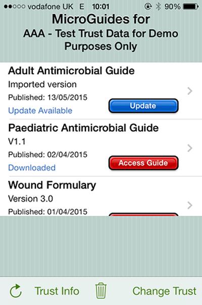 An early screen from MicroGuide