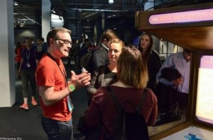 Tim Millar speaking to the public