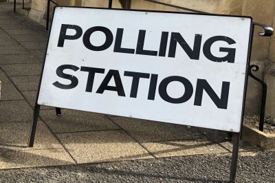 Polling station sign