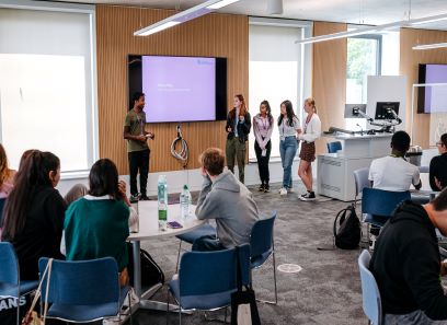 Y10 students presenting