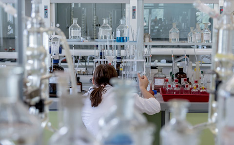 Chemist in a laboratory