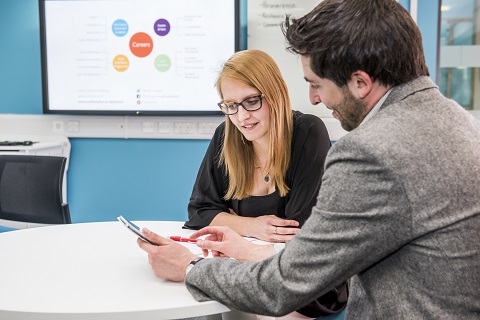 Student having an appointment with an adviser