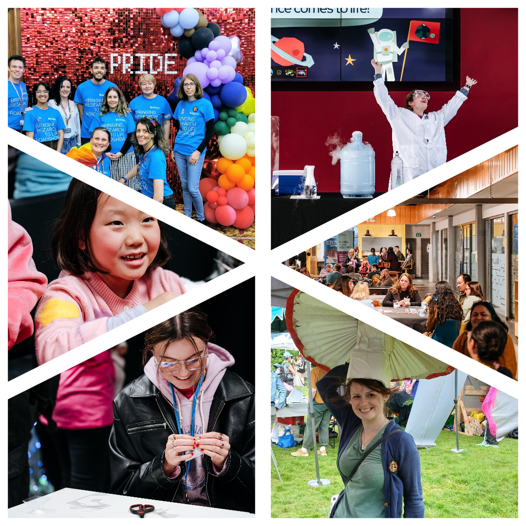 A group of images with people at events